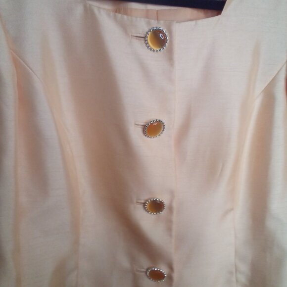 Emily Blazer Jacket Women 18 Long Sleeve Button Up Career Classic Peach Orange - Picture 8 of 16